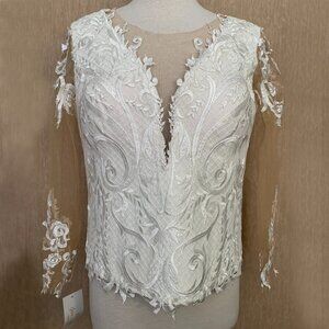 Jana Anna Couture white lace bustier / corseted top